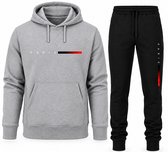 Trainingspak Heren - Joggingpak met Hoodie en Broek - Huispak - Paris print - Grijs - M