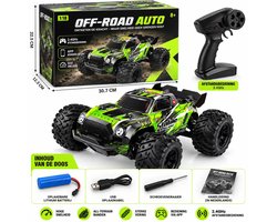 Off-Road RC Monstertruck 1:18 – Bestuurbare Auto met Afstandsbediening en App – 2,4 GHz – Oplaadbaar – Groen/Zwart – Vanaf 8 Jaar