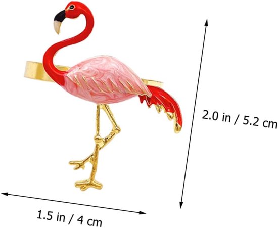 2stuks Flamingo Servet Ringen Elegante Servet Clips Voor Feesten Unieke Flamingo Ontwerpen Decoratieve Houders Voor Tafel Voor Bruiloften Verjaardagen — afbeelding 2