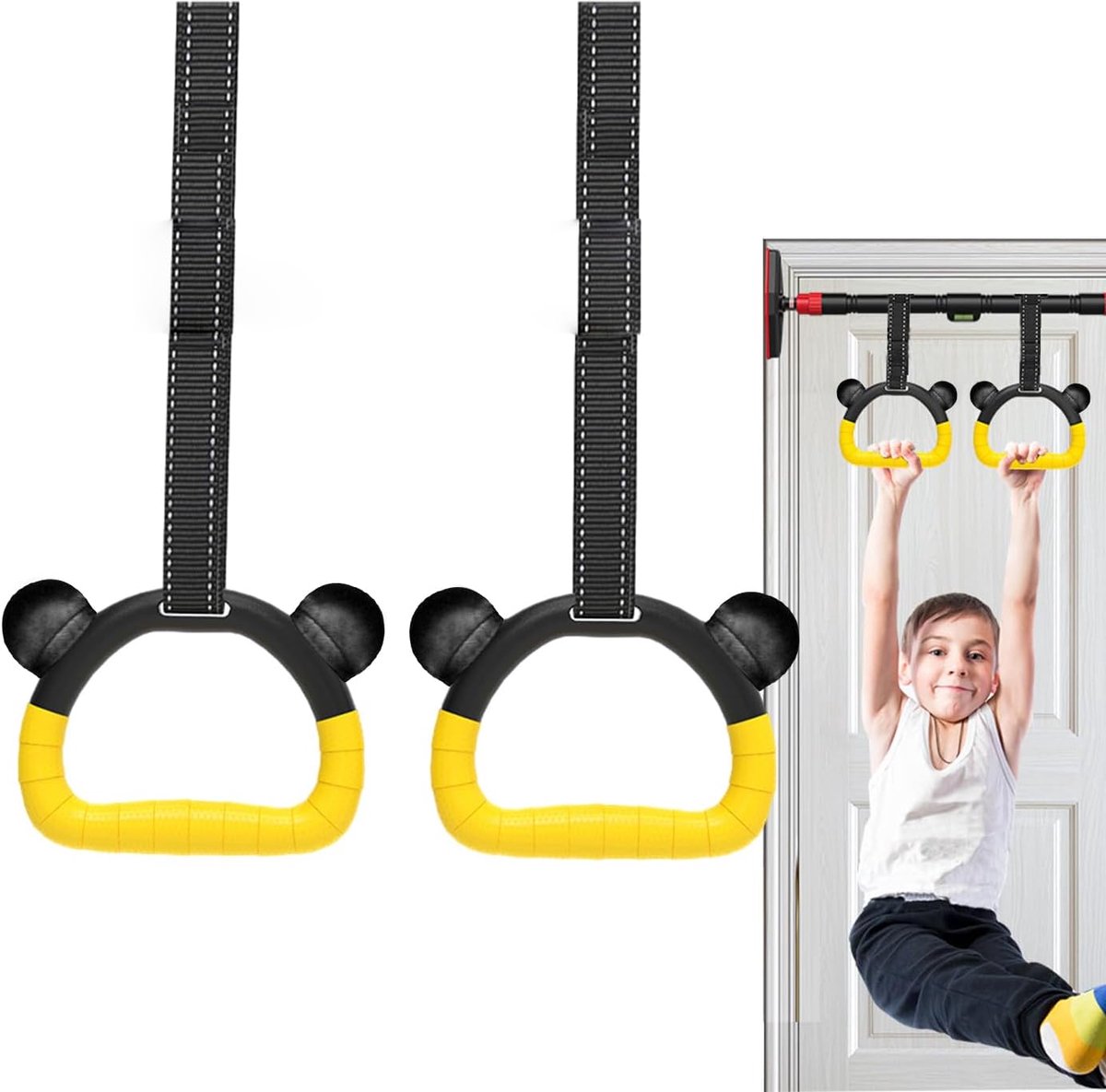 Ringen voor Pull Up Bar - 2 stuks Trapeze Gymnast Set, Home Fitness Equipment, Verstelbare Assistance, Calisthenics Strength Training verbetert de fysieke mogelijkheden van uw kind met deze
