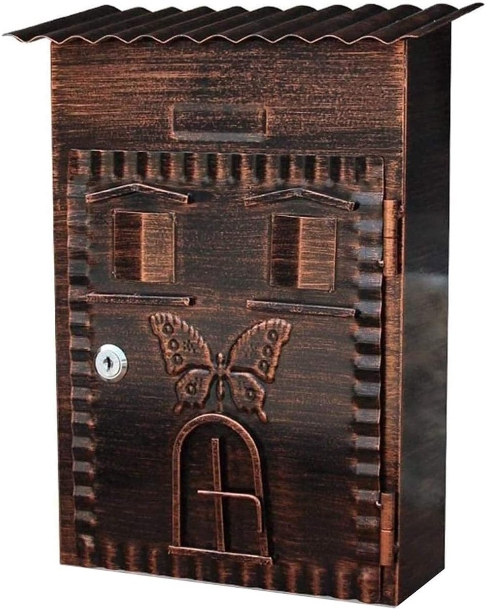 Waterdichte buitenwandgemonteerde brievenbus buiten Retro Vintage Europese aluminium brievenbus Veilige brievenbus Afsluitbaar buiten
