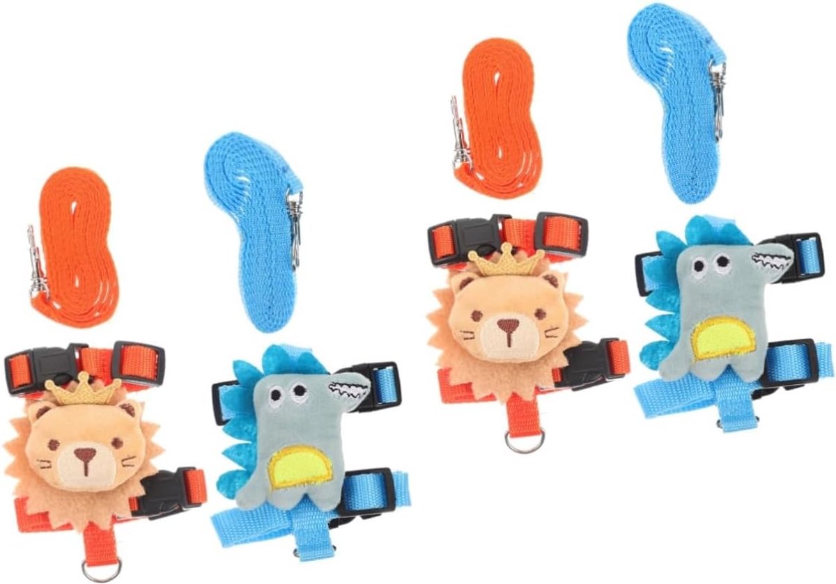 4 Sets Huisdier- En Lijnset Cartoonontwerp Huisdier Comfortabele Trekkabel