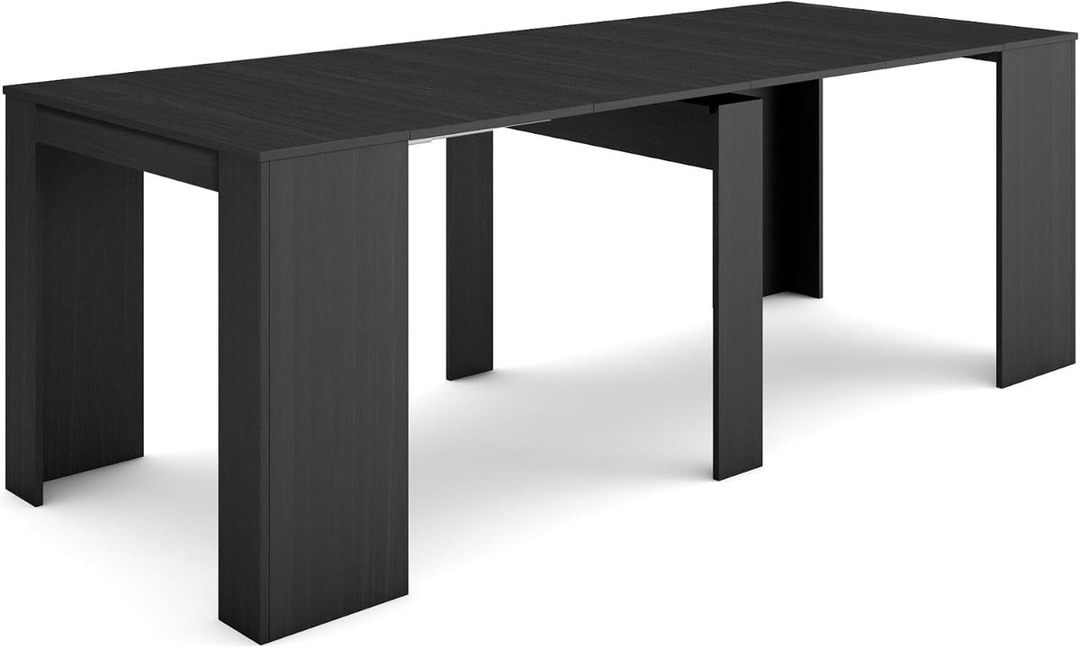Home | Uitschuifbare Consoletafel | Console table | 220 | Voor 10 personen | Tafel | Moderne stijl | Zwart