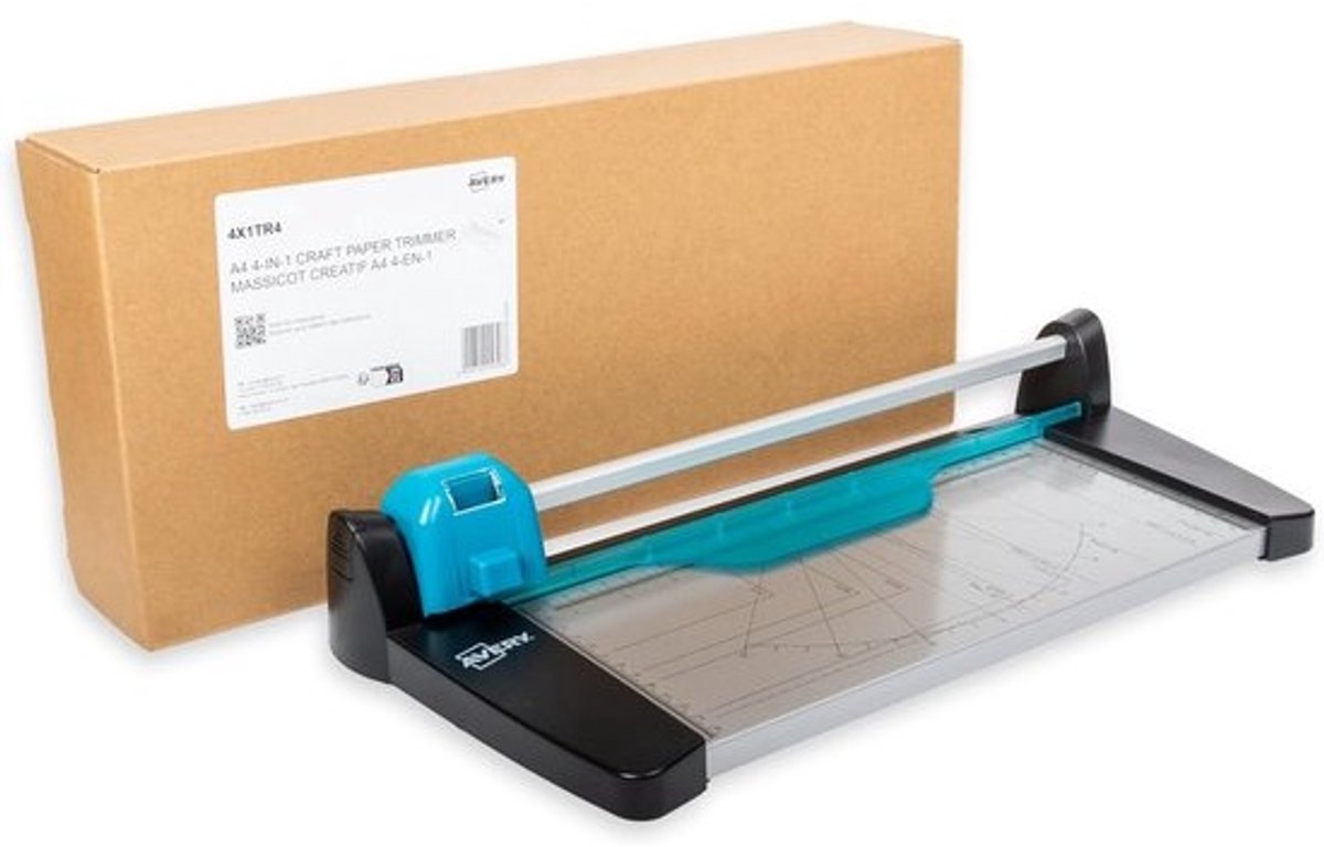 A4-papiertrimmer - Papiersnijder - Voor hobby en kantoor - Vier snijfuncties - A4-formaat - Zwart