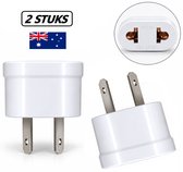 Reisstekker van EU naar Australië - 2 Stuks - Wereldstekker - Reis Adapter - Wit -Travel Adapter - Australië Stekker - Verloop adapter