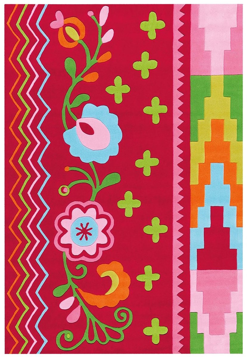 Dutch XXL Kindervloerkleed | Tapijt | Sam | Bloemen | Multikleur | 140x200 cm