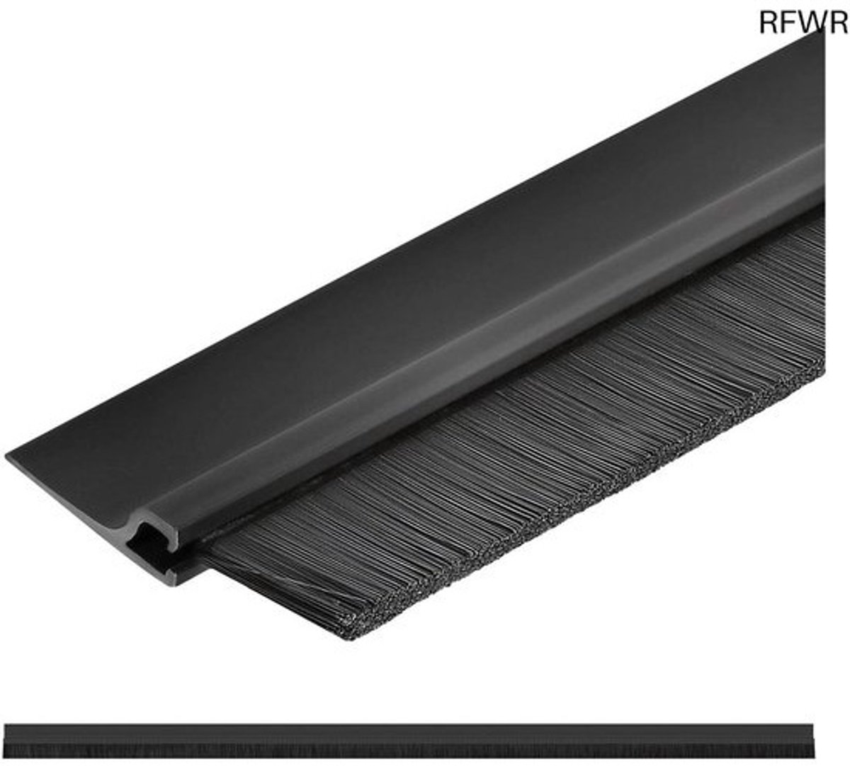 RFWR® zwarte zelfklevende borstelafdichting voor deuren - 100 cm - tochtstopper