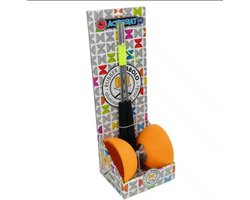 Diabolo oranje met aluminium stokken - 105 mm doorsnede