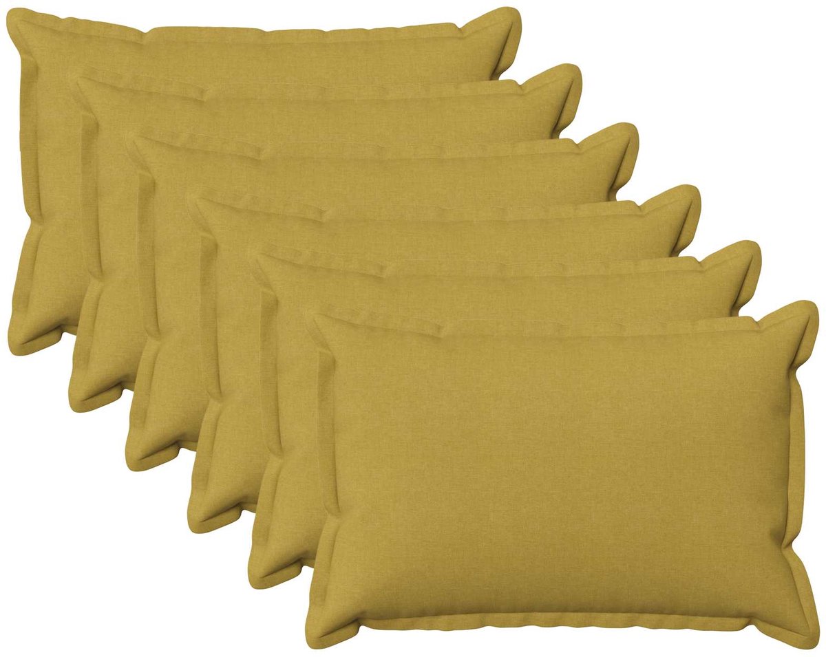 vidaXL Dekenkussen - 6 - st - HOUTEN - Lichtgroen - 40 - x - 60 - cm - Faux - Linnen