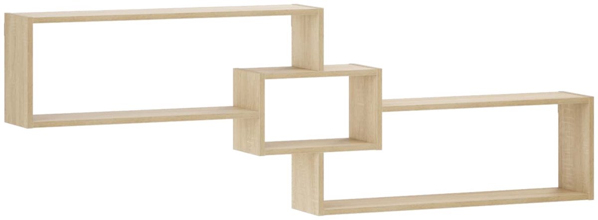 vidaXL Wandplank - Sonoma - Eiken - 158 - x - 17 - x - 53 - cm - Bewerkt - hout Sonoma Eiken