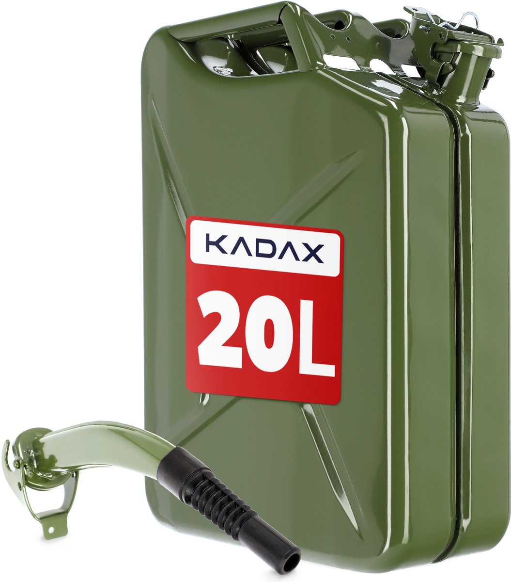 KADAX Brandstofjerrycan 20L Container Tank Waterbellenolie Metaal jerrycan + Trechter