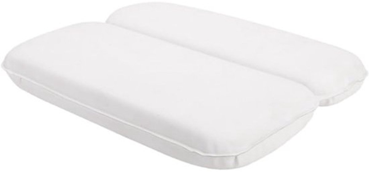 Badkussen - Hoofd- en neksteun - Ontspannen in bad - Sterke zuignap - 39 x 31 cm - Wit