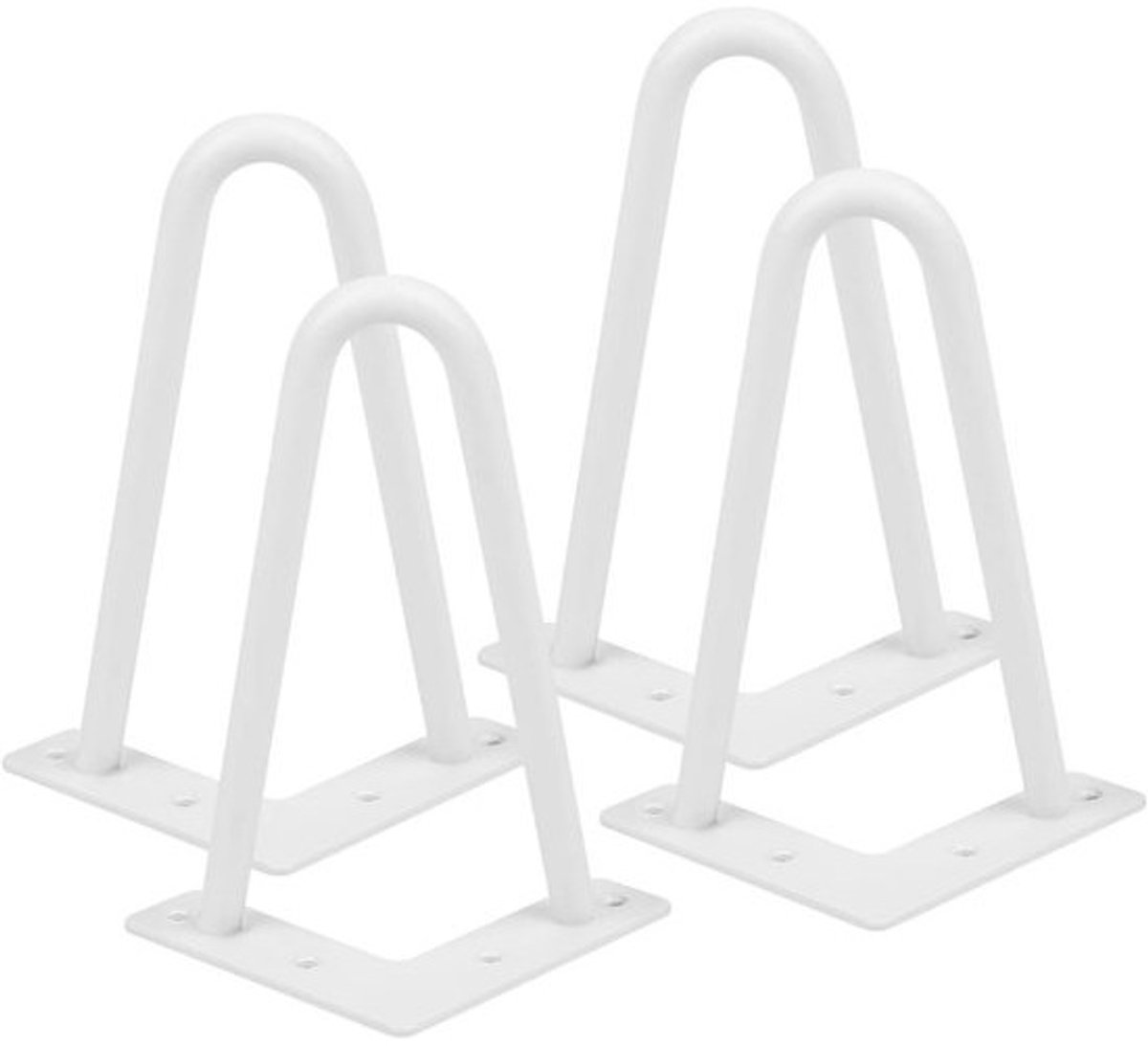 Haarspeldtafelpoot - Set van 4 - voor meubels maken - Sterk staal - 20 cm hoog - Wit