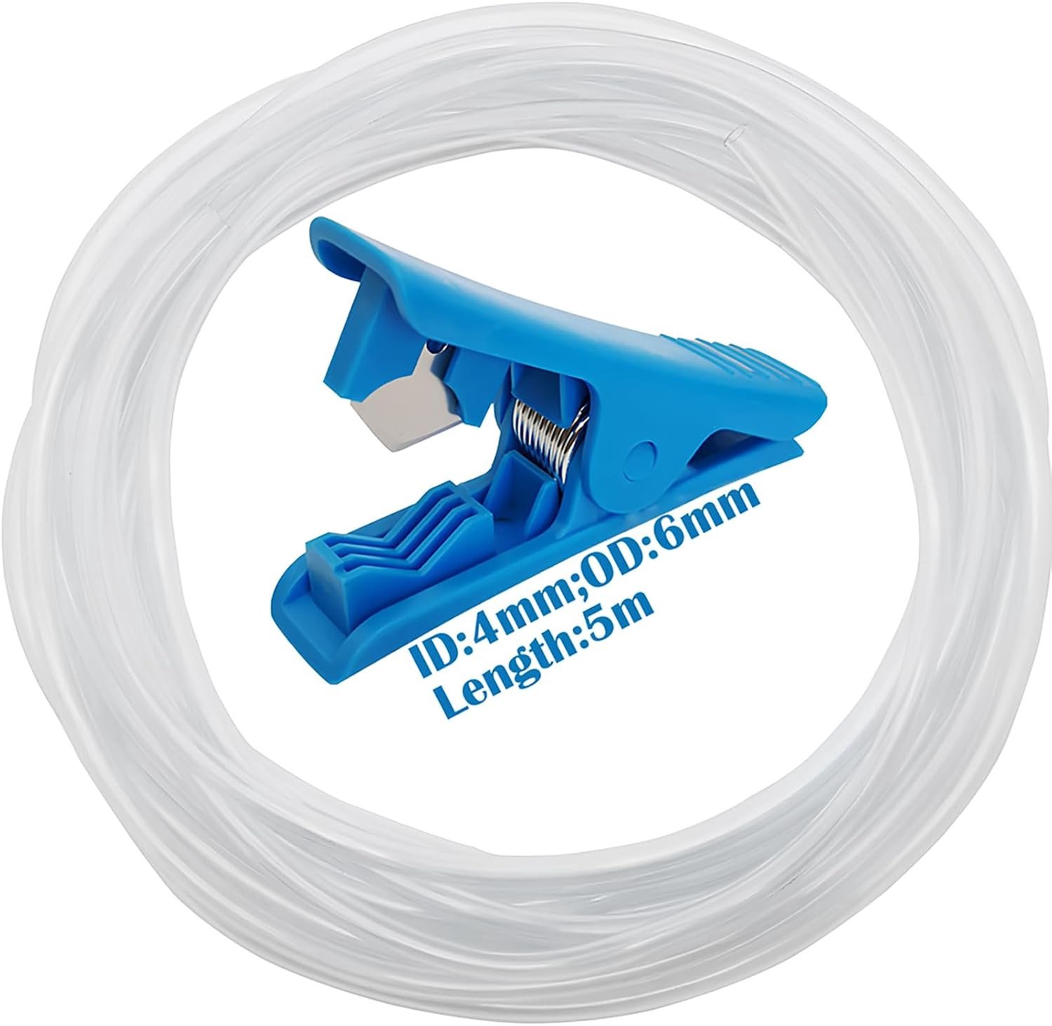Flexibele PVC Slang 4mm ID x 6mm OD - 5 Meter Doorzichtige Waterleiding met Buizensnijder voor Tuin en Klussen