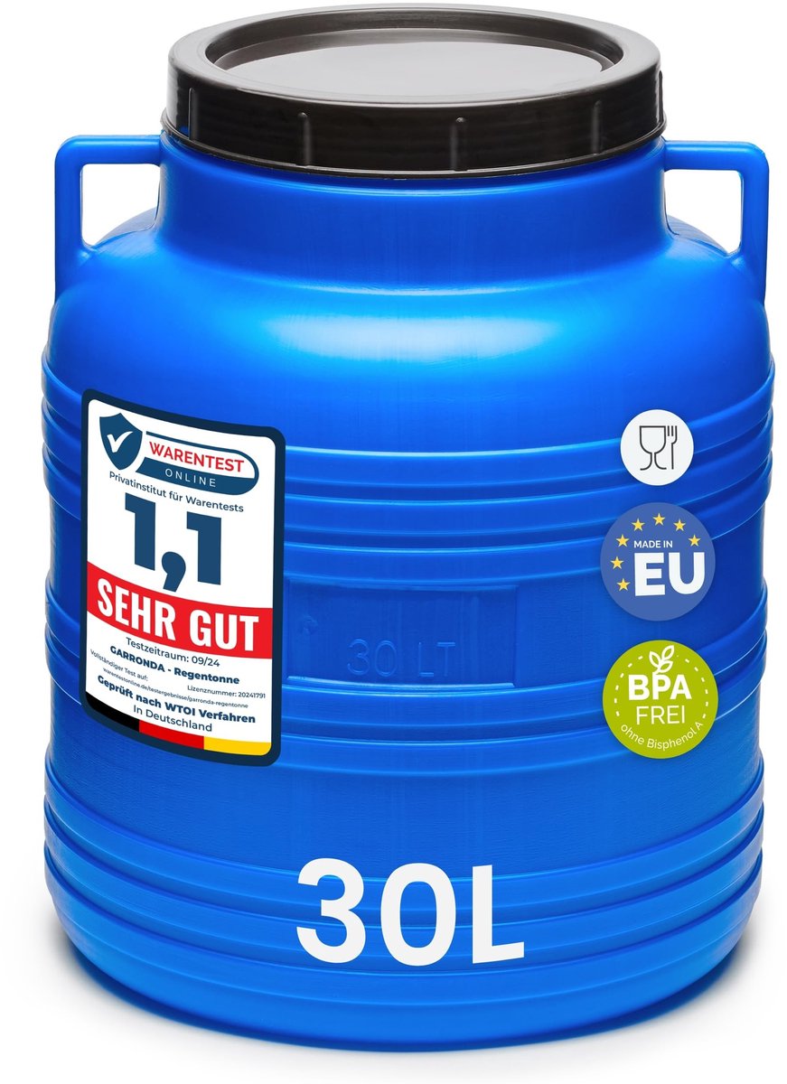 30 Liter Regenwater Ton met Deksel