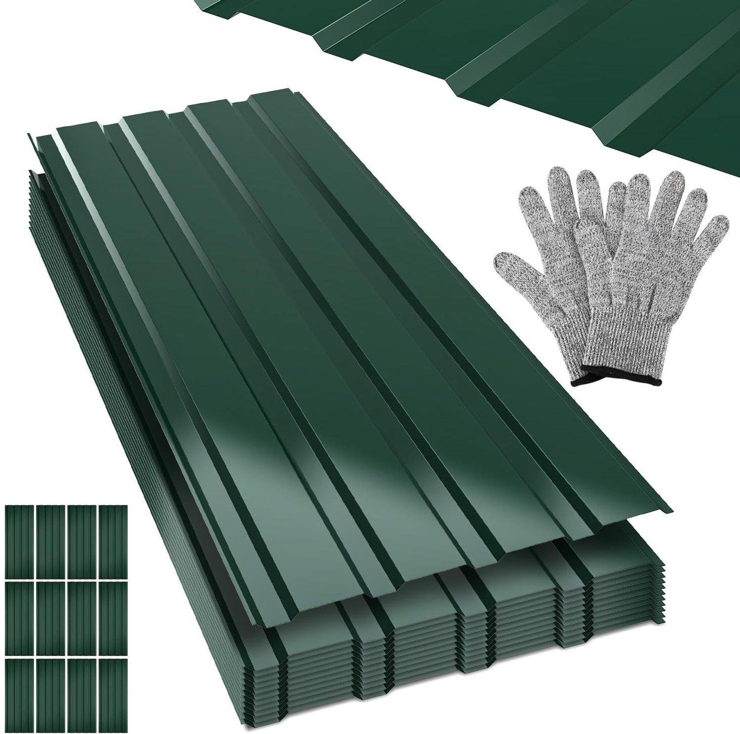 dakplaat 115 x 45 cm - trapeziumplaat - weerbestendig - geschikt voor tuinhuis en garage m-winkel - 12 stuks - m-winkel