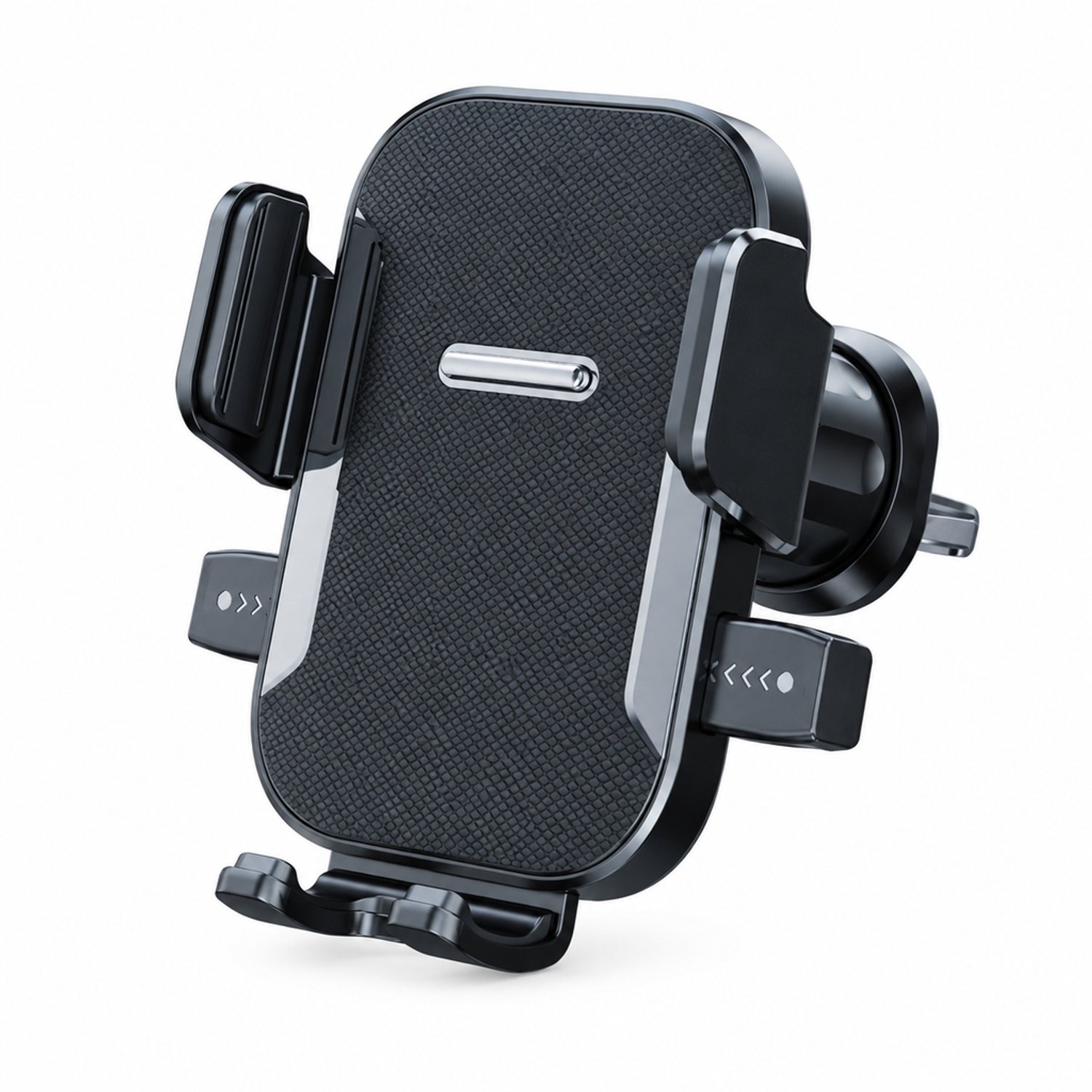 Telefoonhouders auto - zwarte houder voor ventilatierooster - getextureerde voorzijde - kunststof
