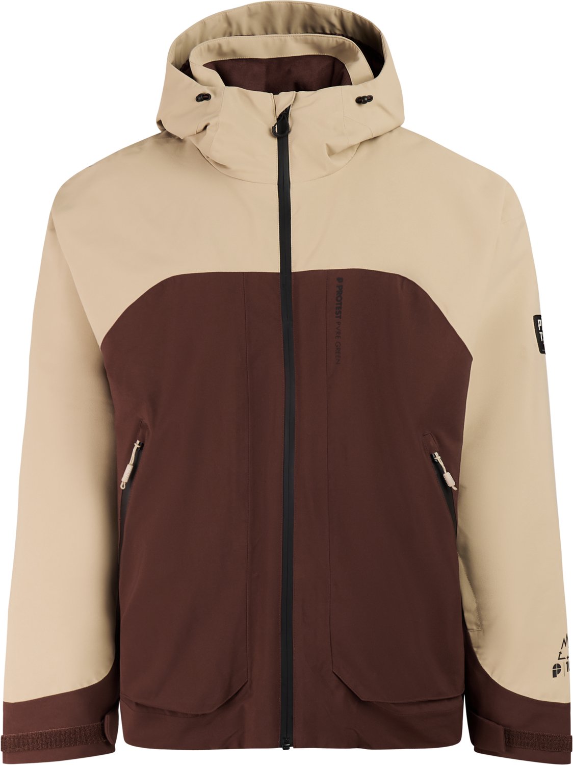 Protest PRTNearby Skijas Heren Waterkolom 10K Skipasvak Winterjas Pecanred