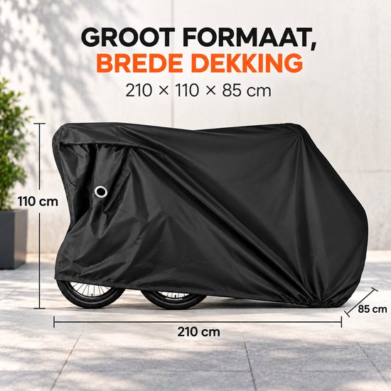 Fietshoes voor 2 Fietsen - Waterdichte Beschermhoes voor Fiets - Oxford Materiaal - E-Bike - Inclusief Opbergtas — afbeelding 3