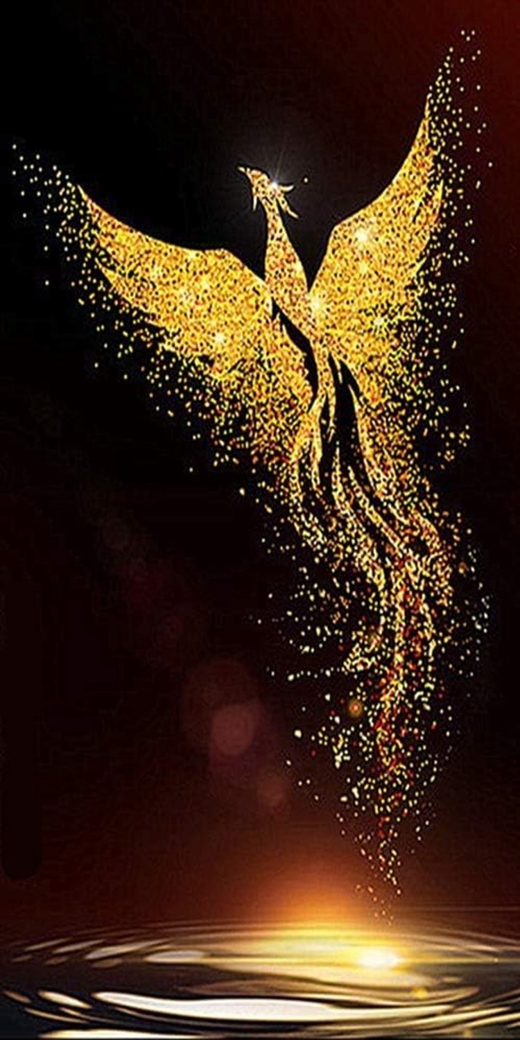 Diamantschilderij Gouden Phoenix - 60 x 120 cm - Volledige boor strass foto's - Perfect voor muurdecoratie - ServiceTopper