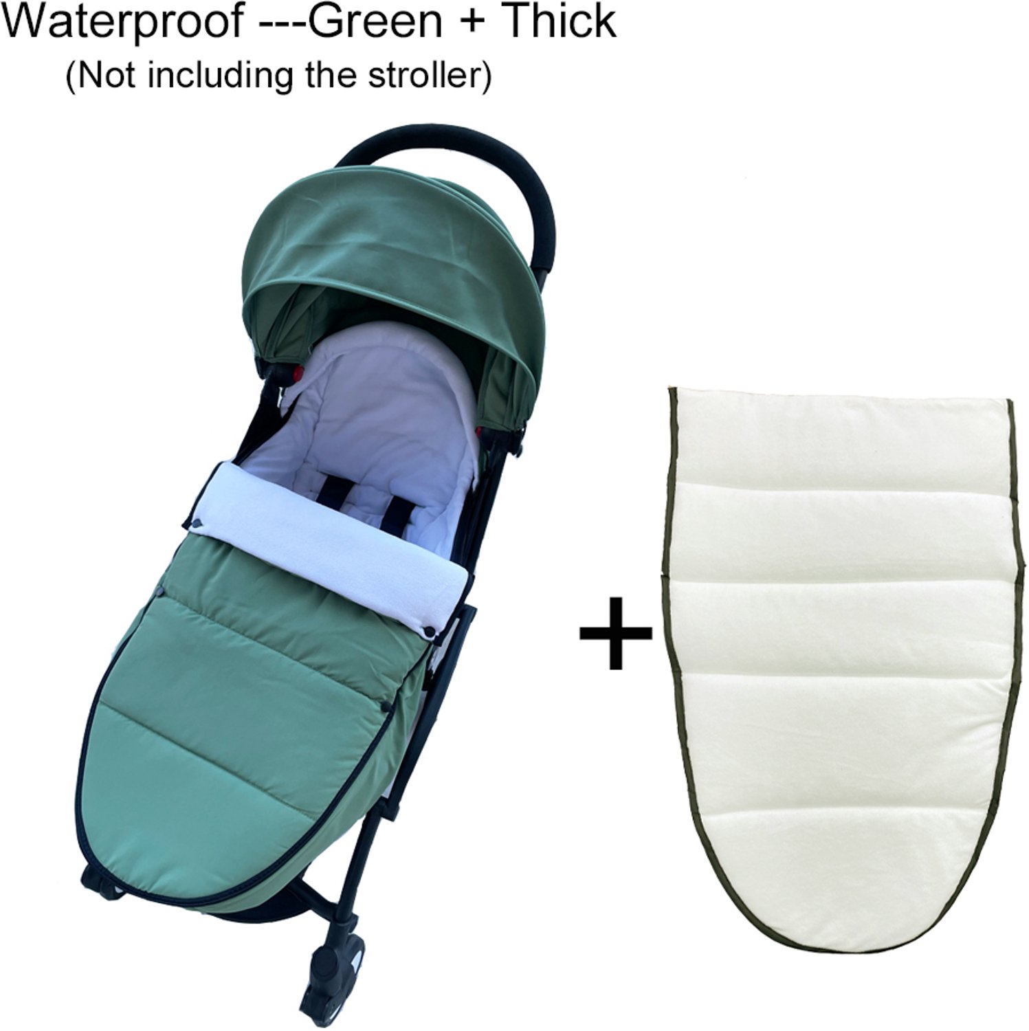Universele Voetenzak voor Kinderwagen - Voetenmuf - Beenzak - Groen - Katoen - Waterdicht - Winddicht - Thermisch Warm - Voor Winter en Buitenlucht