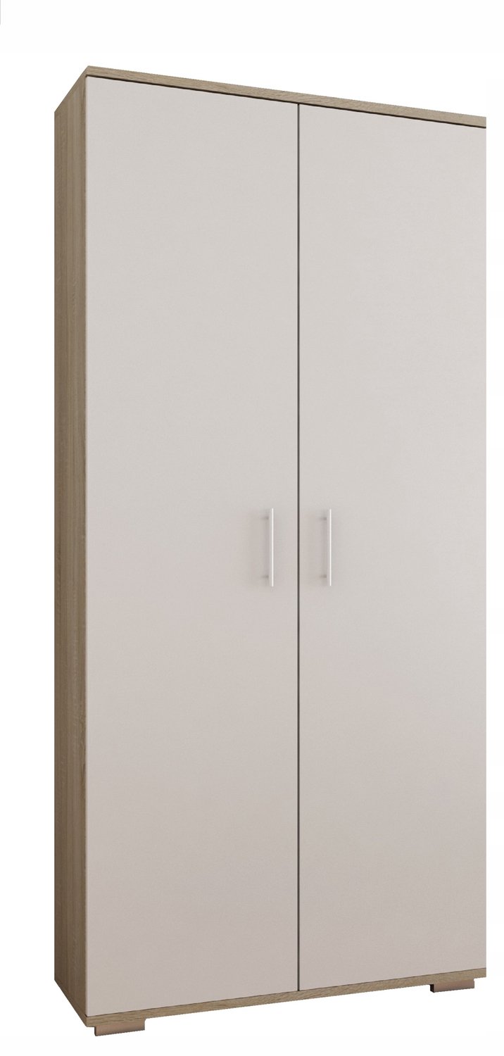 Per La Vita California - Kledingkast - 4 legplanken - Sonoma-eikenkleur met witte fronten Sonoma-eikenkleur;Wit