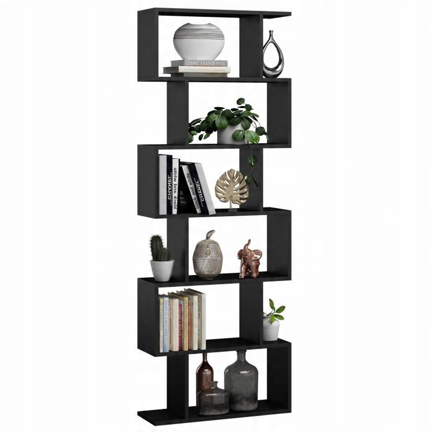 Per La Vita Bask Max - Open boekenkast - Zwart - 210 x 76,4 x 28 cm