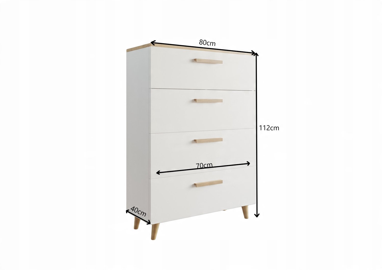 Per La Vita Fiord - Ladekast - 80 cm - Kasjmier/Zwart - Op pootjes