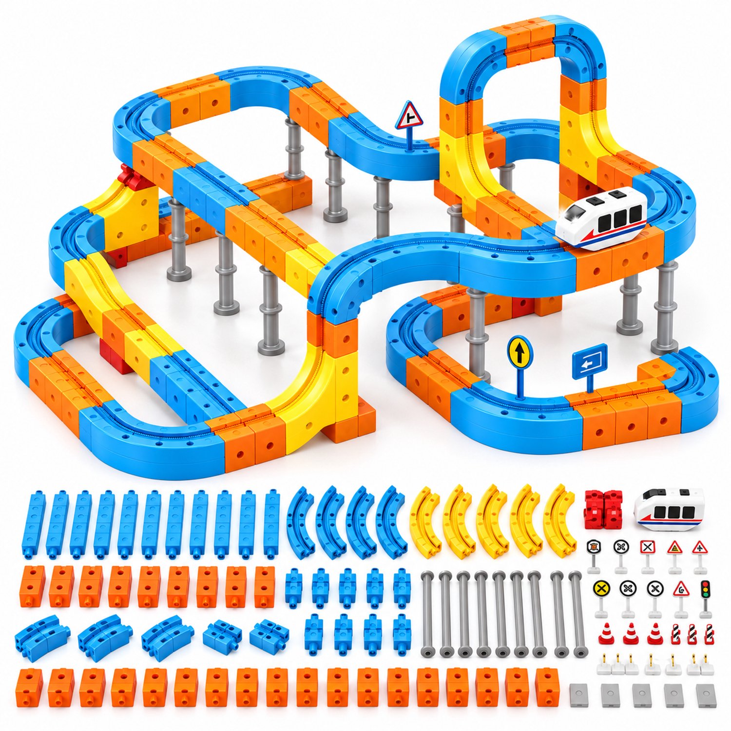 Magnetische bouwset 80 delig - met zelfrijdende auto -voor kinderen