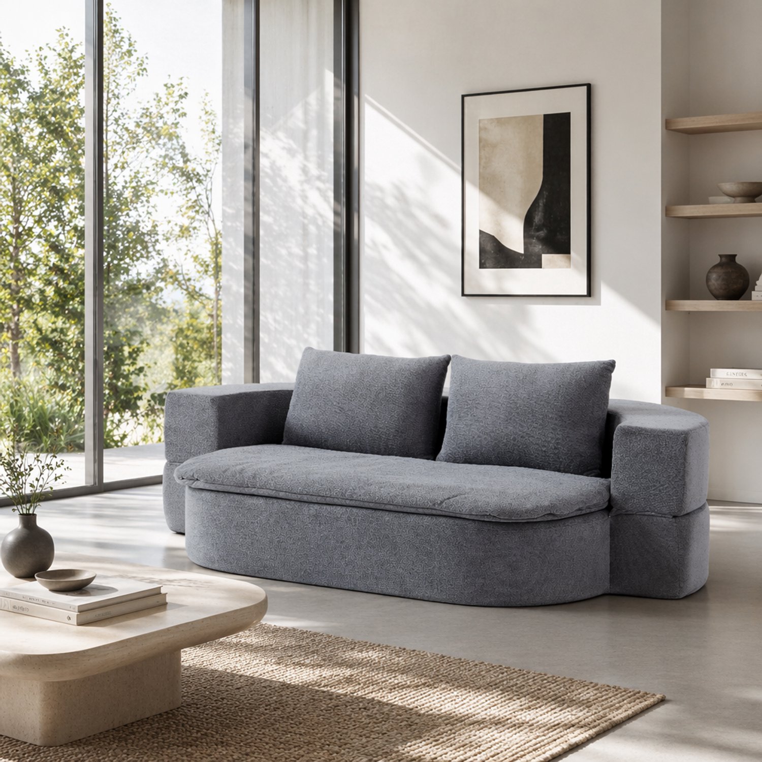 CHICFURN Slaapbank - Opvouwbaar - Omvormbaar - Lichtgrijs