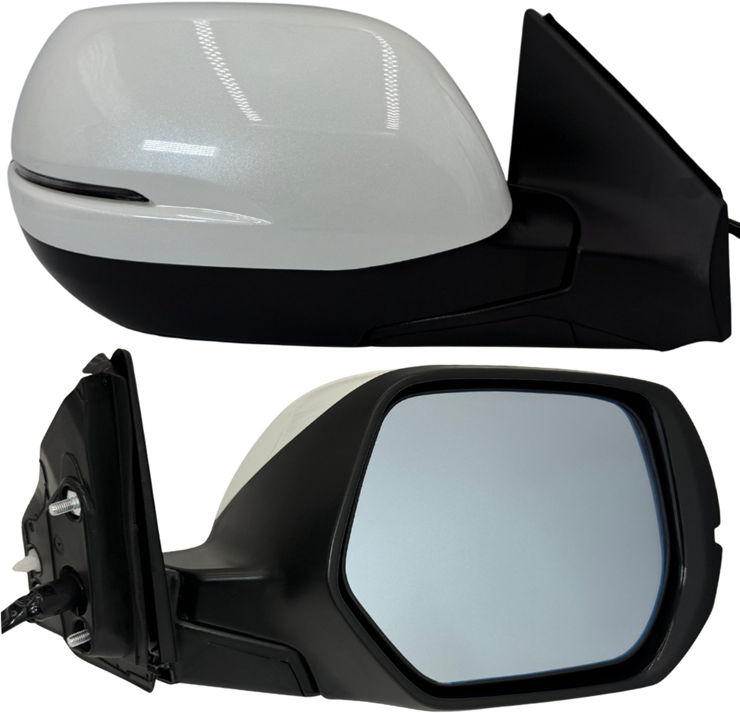 BILMAX Rechter Buitenspiegel Vervanging voor Honda CR-V V (RW, RT) 2018–2023, Elektrisch Verstelbaar, Verwarmd, Elektrisch Inklapbaar, Met Richtingaanwijzer, Blauw Getint Glas, Wit, 8-Pins (Passagierszijde)