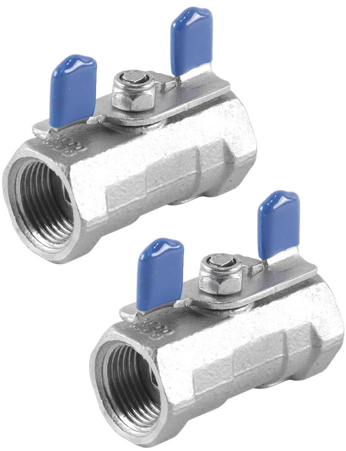 2 Stuks DN15 1/2 Inch Kogelkraan met Binnendraad in Roestvrijstaal