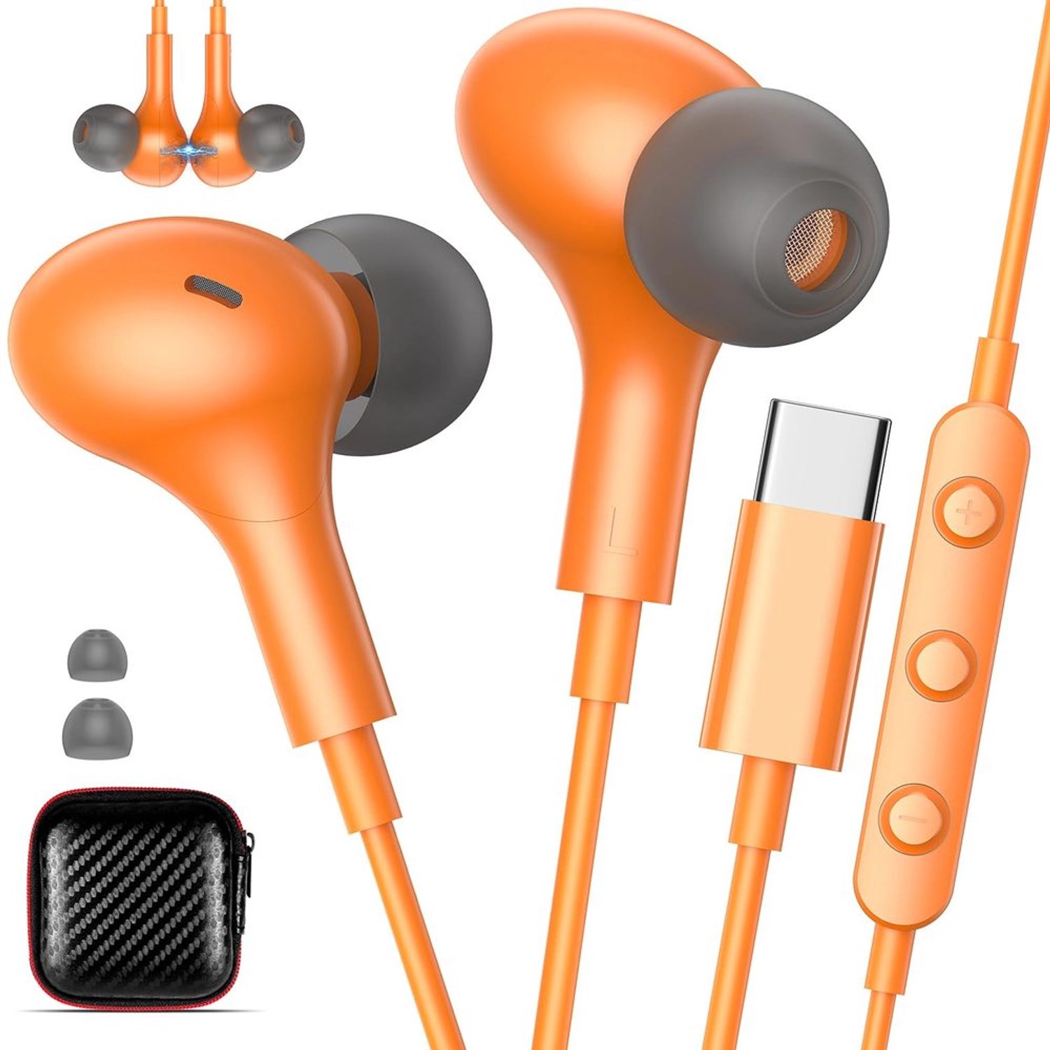 USB-C Hoofdtelefoon met Microfoon en Volumeregeling