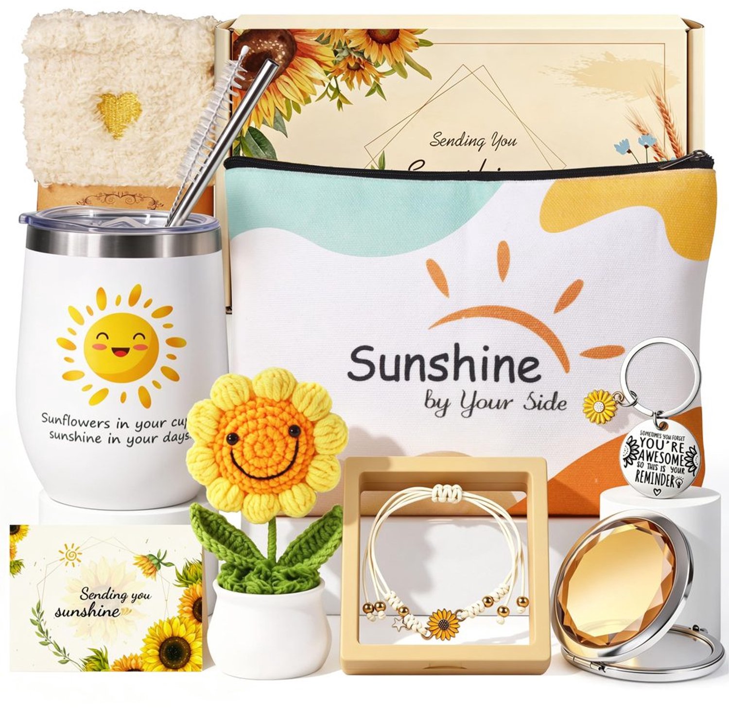 Verjaardagscadeauset met Tumbler, Armband en Makeup Tas