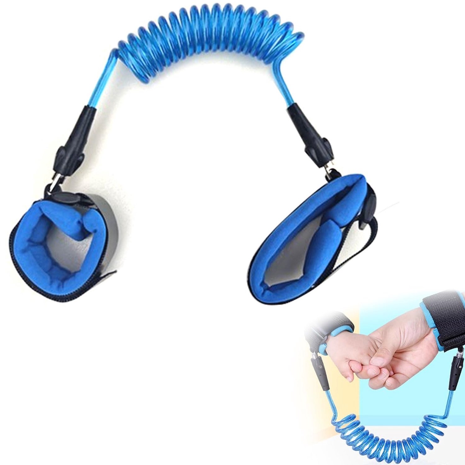 Anti-verliesriem voor Kinderen - 2,5m Blauw, 360 Graden Draaibaar