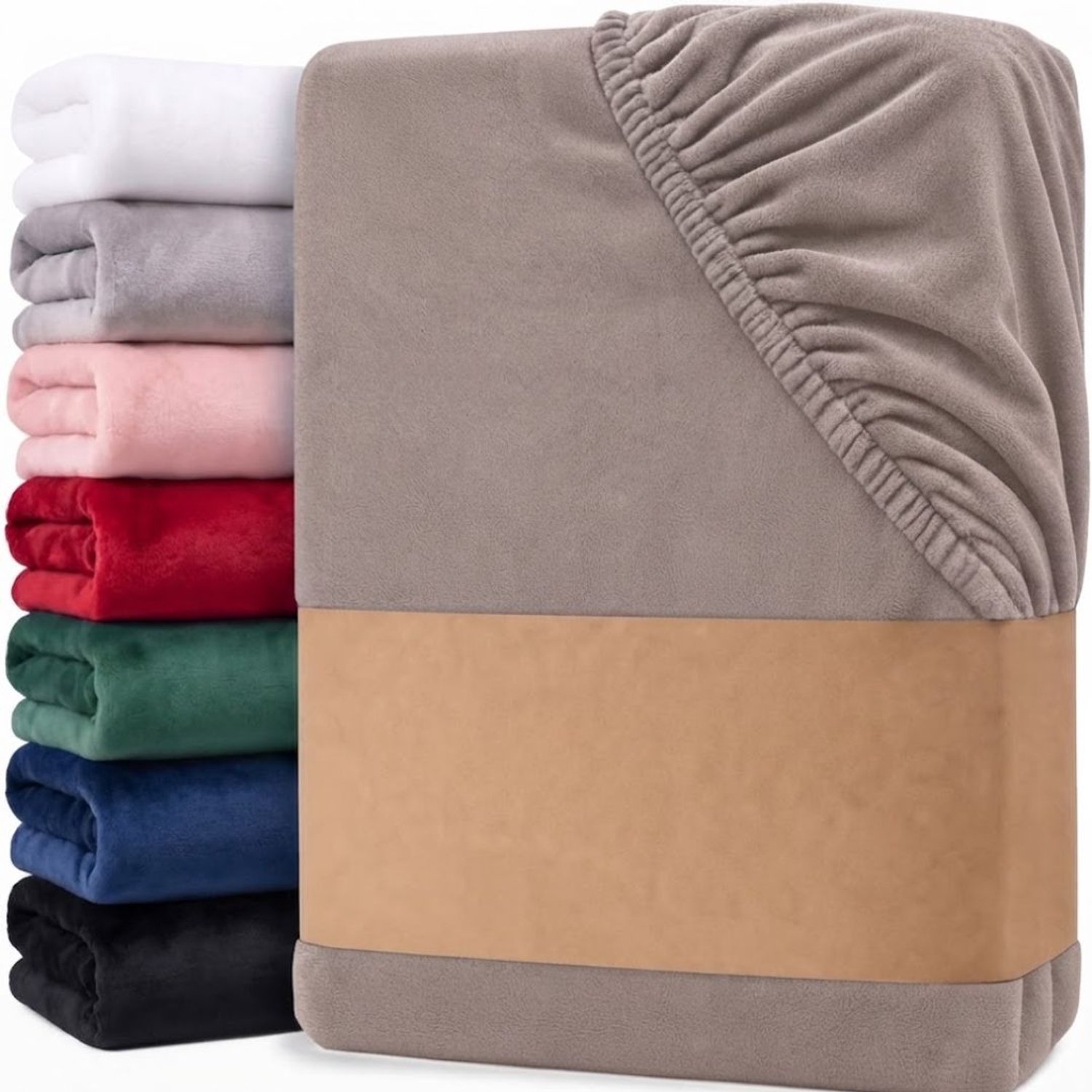 Vantivo® Matrasovertrek 180x200 - Dekbedovertrek - Hoeslaken - Matrasbeschermer - Extra Zacht-Taupe