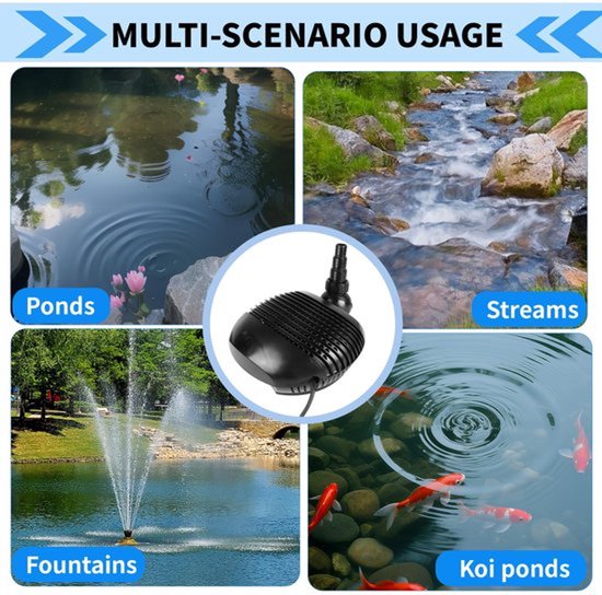 Pomp voor 70 W, 8000 l/u, pomp per fonontana met 10 m, pomp voor, 320 x 215 x 120 mm, pomp per torrente, voor,, Fontana — afbeelding 4