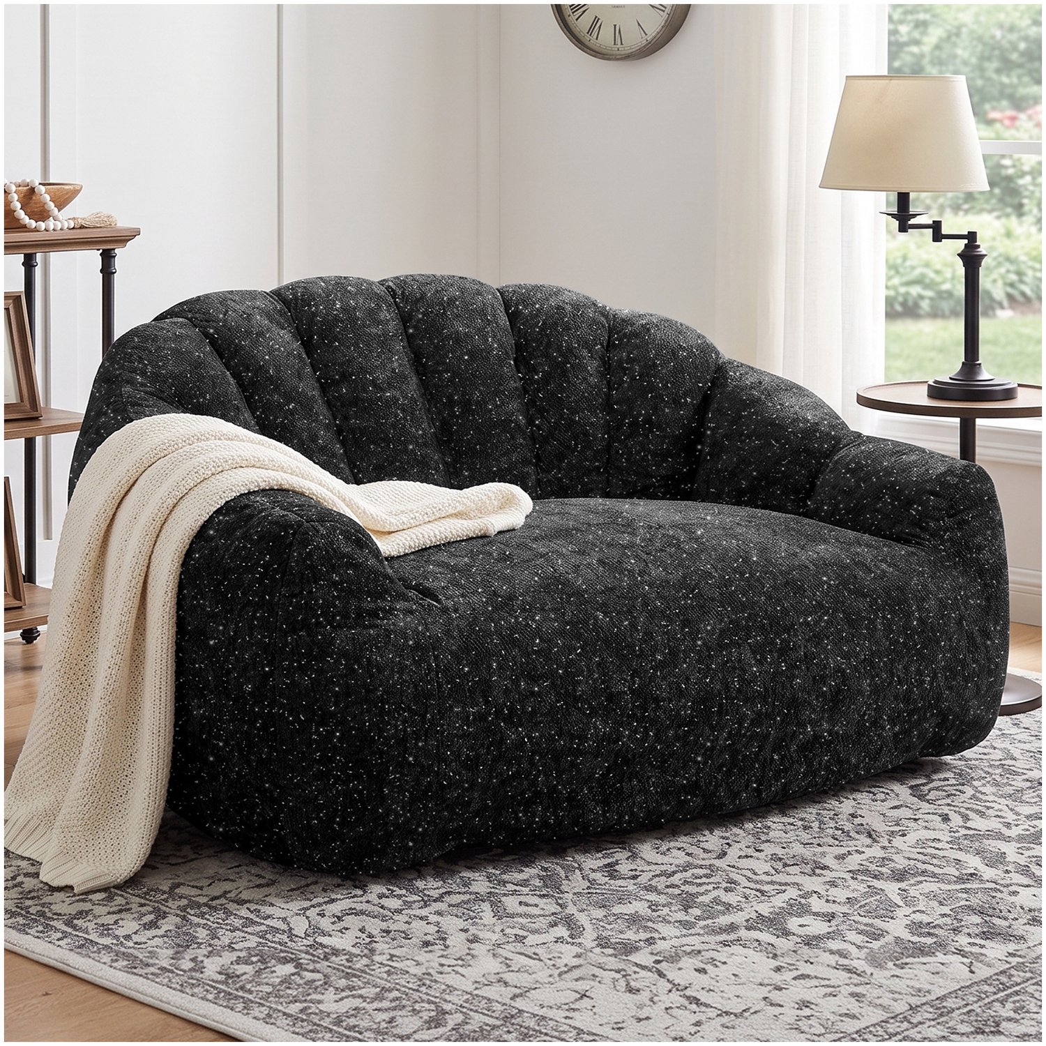 CHICFURN Zitzak - Met rugleuning en armleuningen - Zwart