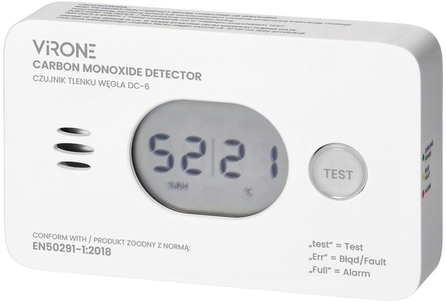 Draadloze Koolmonoxidemelder met LCD Weergave en Temperatuurmeting