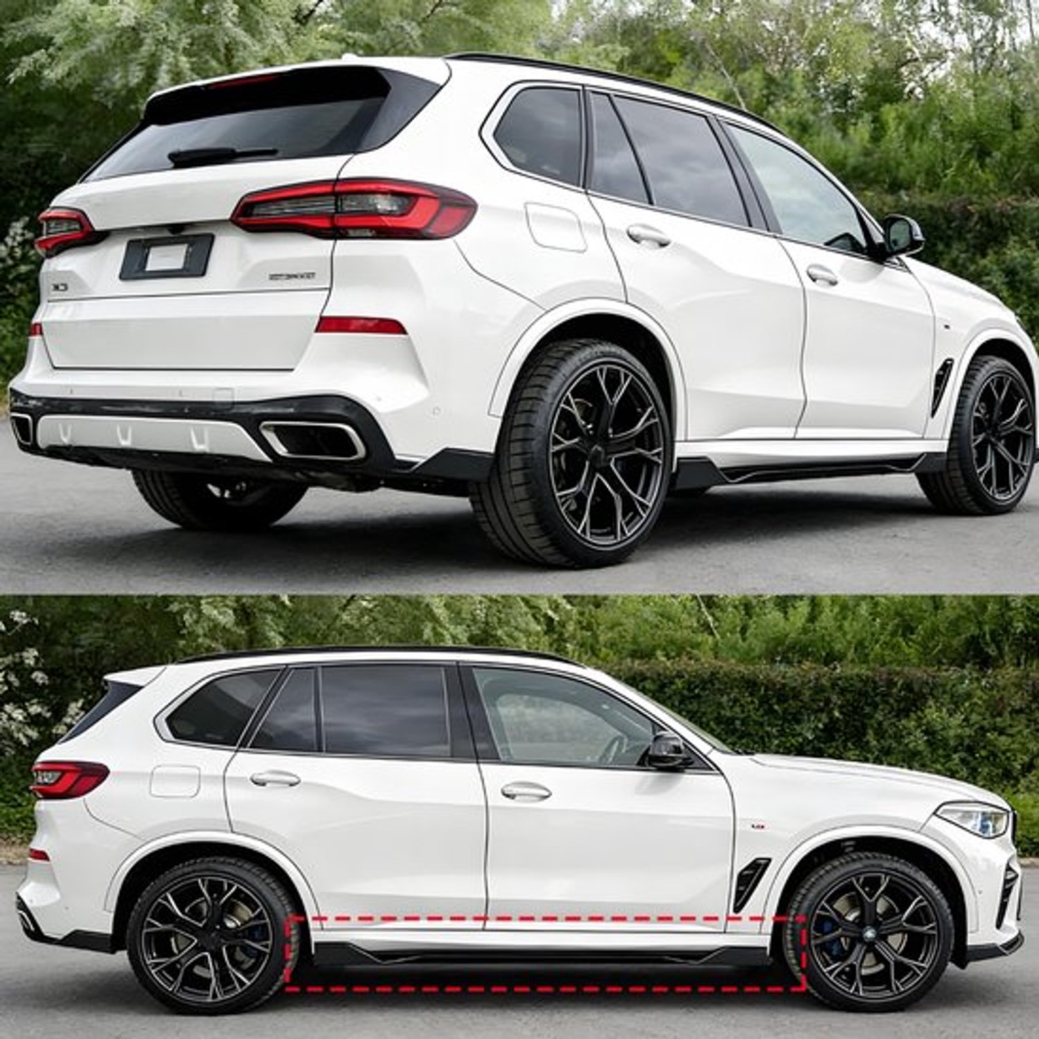 Zijskirts Paar - Carbon Look - 156x32x14 cm - ABS Kunststof - Voor BMW G05 X5 M Sport - Auto Accessoires