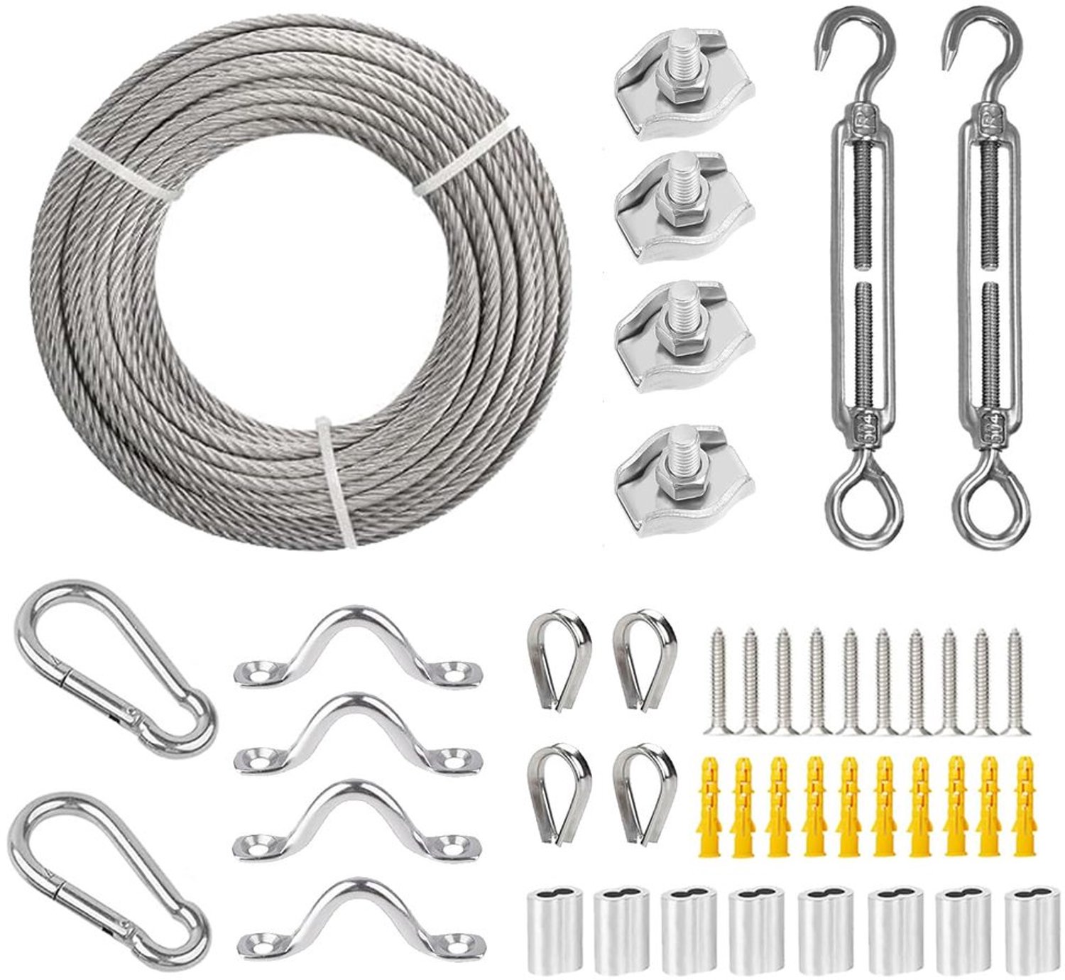Staalkabelset 30M met Spanslot en Accessoires