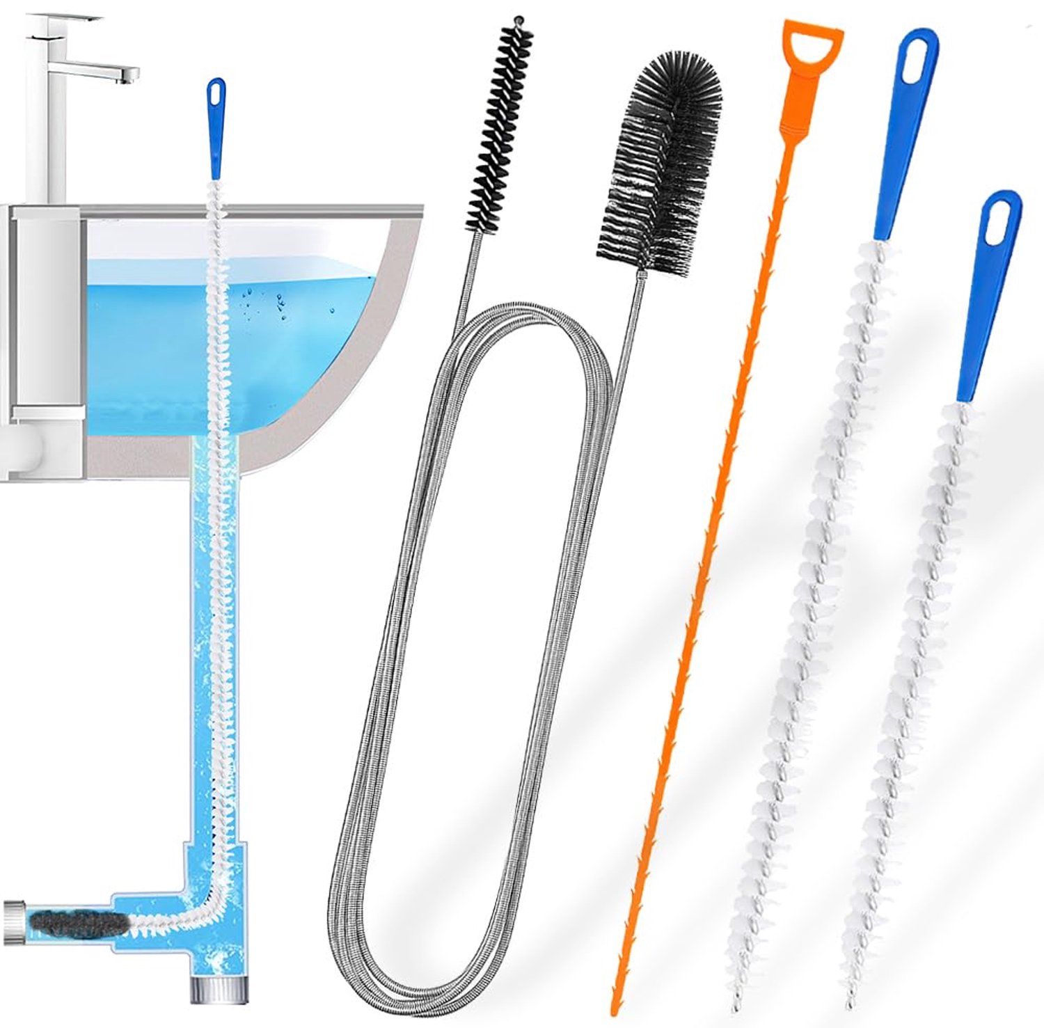 Set van 4 Nylon Ontstopper Gereedschappen voor Keuken en Badkamer