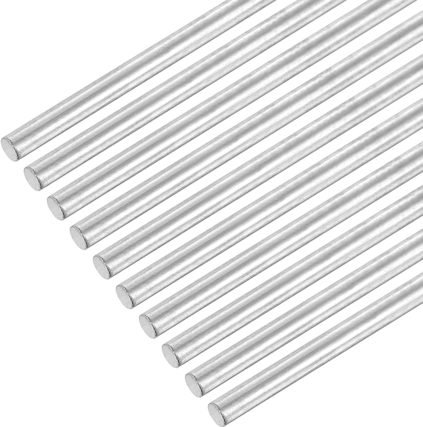 Ronde staven 3 mm x 240 mm - roestvrij staal - massieve as - ideaal voor modelbouw - 10 stuks - m-winkel