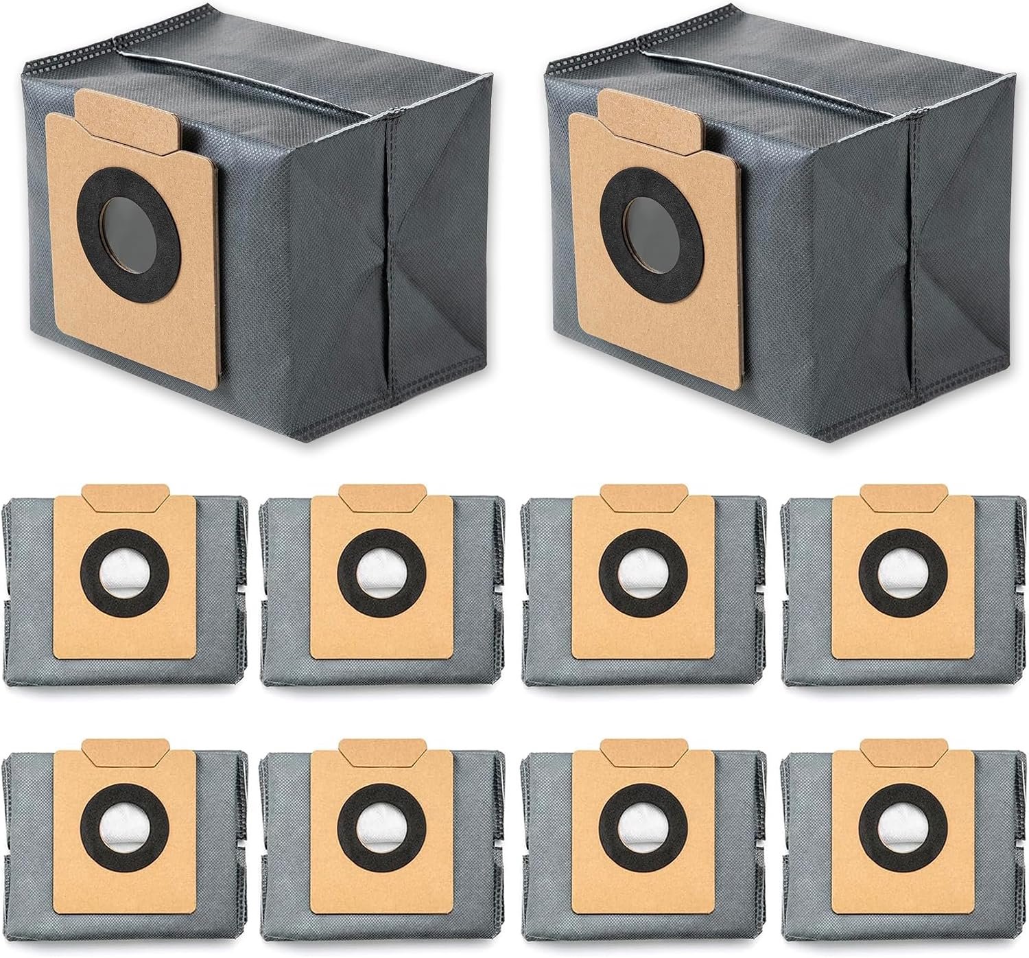 10 stuks Stofzuigerzakken geschikt voor Eufy Clean X8 Pro / X10 Pro Omni - Stofzuigerzakken - reservezakken - accessoireset - Accessoires voor stofzuigerzakken - stofzak - Grijs