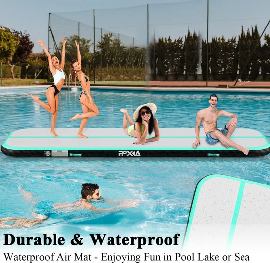 Gymnastiekmat, luchtmat, track, 3 m/4 m/5 m/6 m, turnmat, tuimelmatten, 10/20 cm hoogte met complete accessoires, opblaasbare gymnastiekmatten voor thuis, outdoor, yoga — afbeelding 3