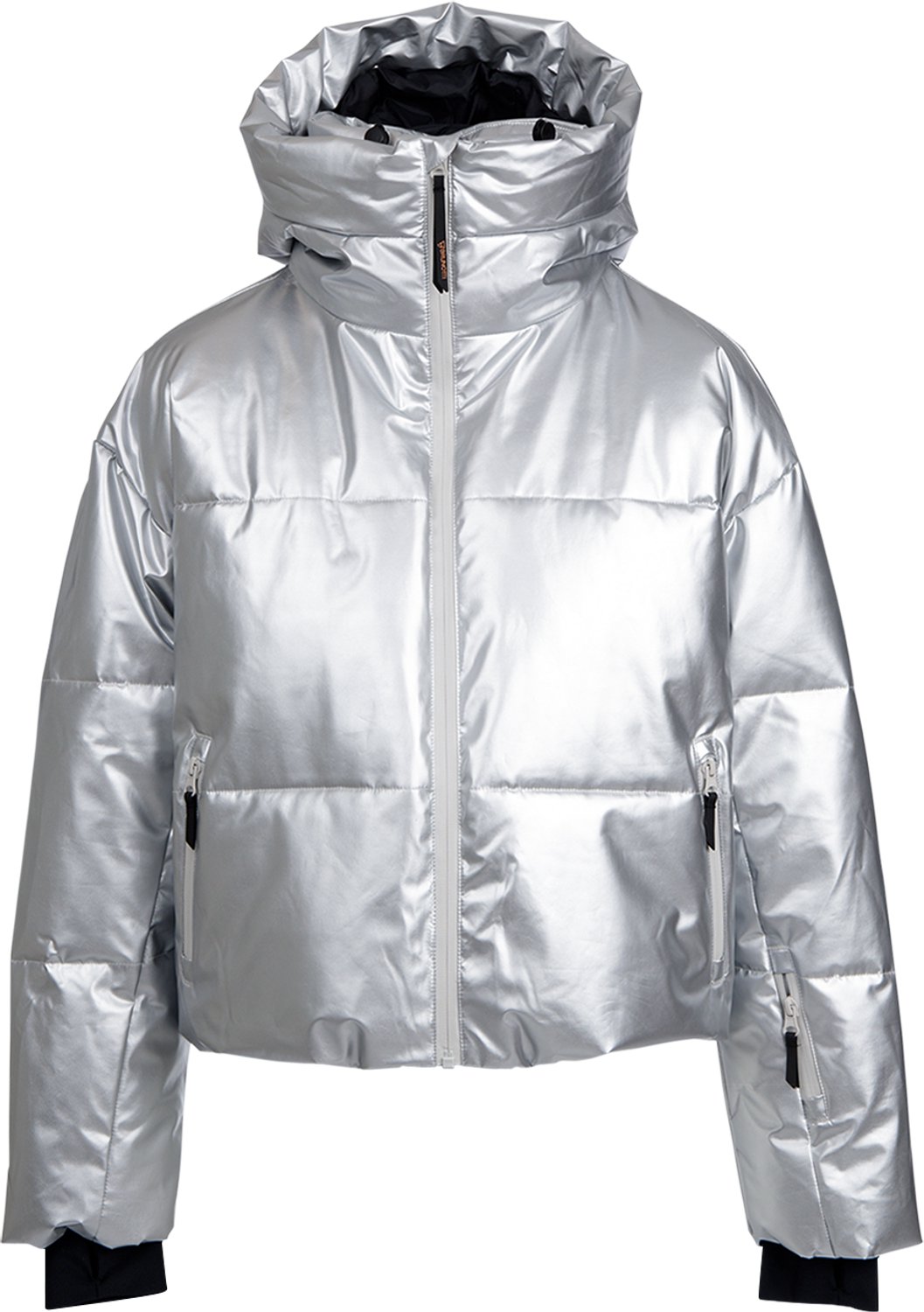 Brunotti Fiaskia-Metallic Skijas Dames – Ski Jas Wintersport 10K Waterdicht Skipashouder Zilver