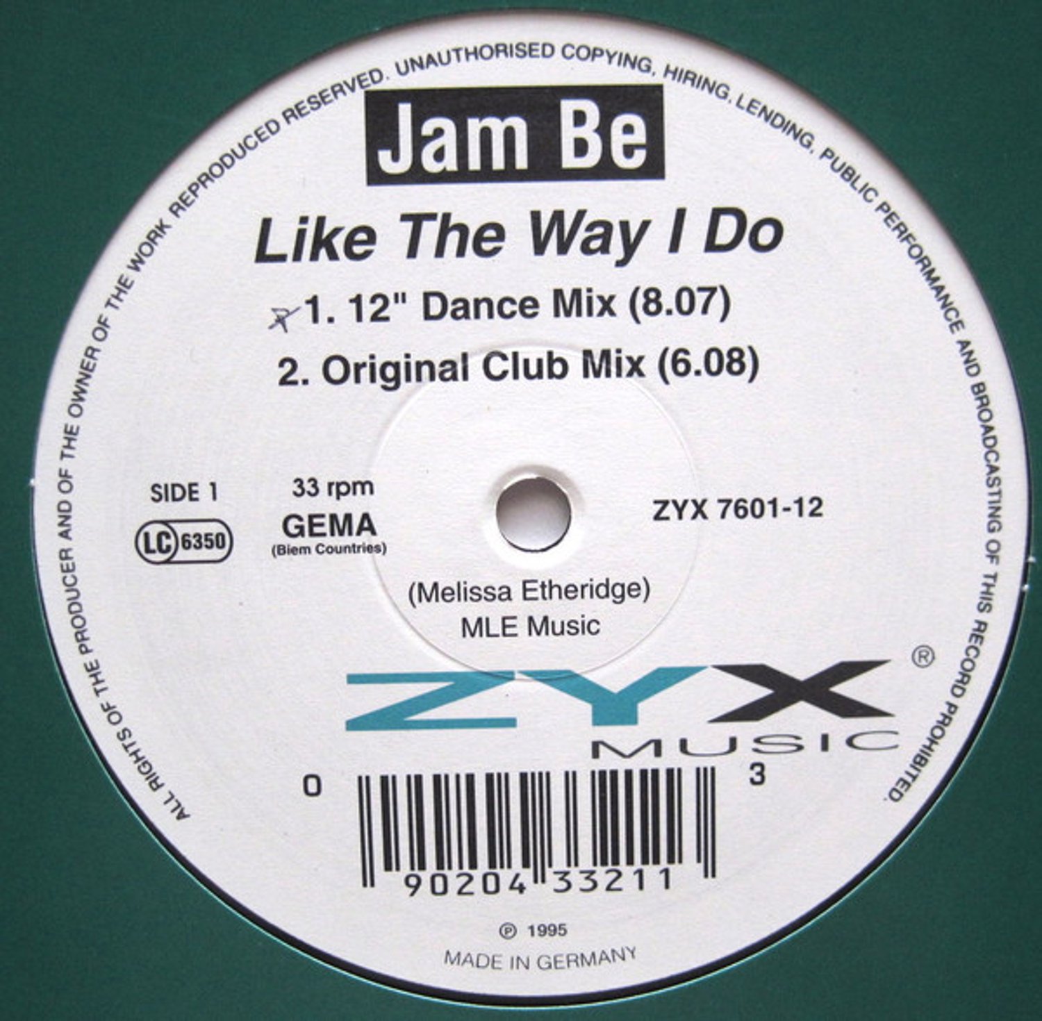 Like The Way I Do, Jam Be | Media condition: Very Good Plus (VG+) | 12