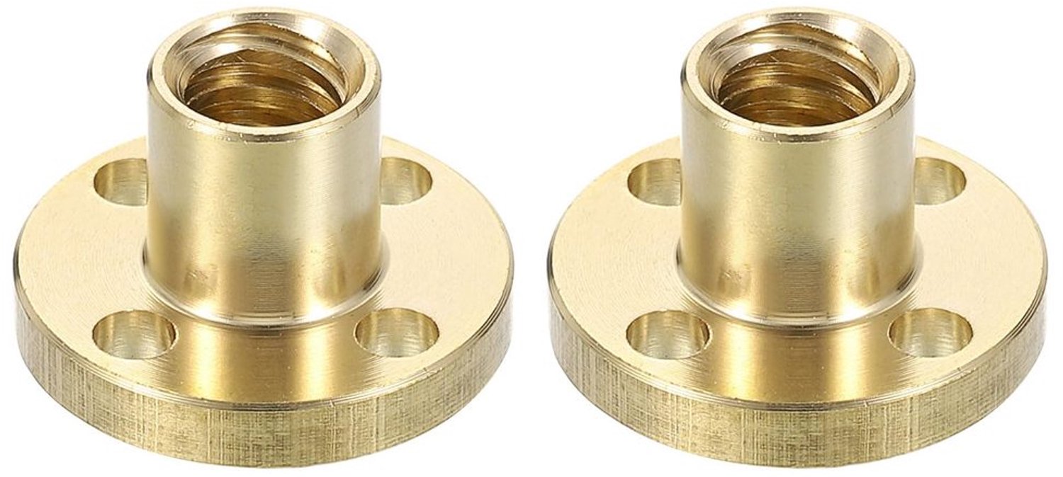 Set van 2 Messing Trapezium Moeren voor 3D Printers