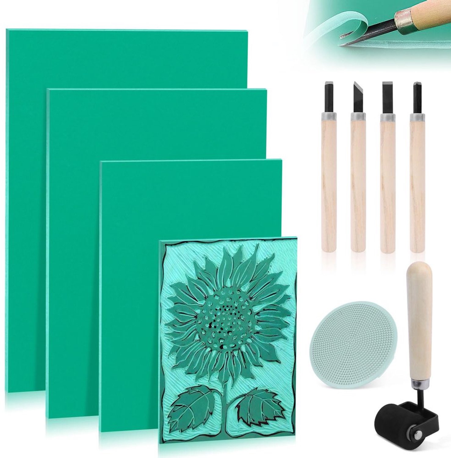 Linoleum Druk Set - 10 Stuks Zachte Linoleum Platen A3 A4 A5 A6 voor Ambachtelijke Projecten