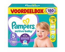 Pampers - Active Baby Luiers Maat 5 (11-16kg) - 3 x 60 stuks - Voordeelverpakking